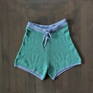 Zara teal and purple crocheted